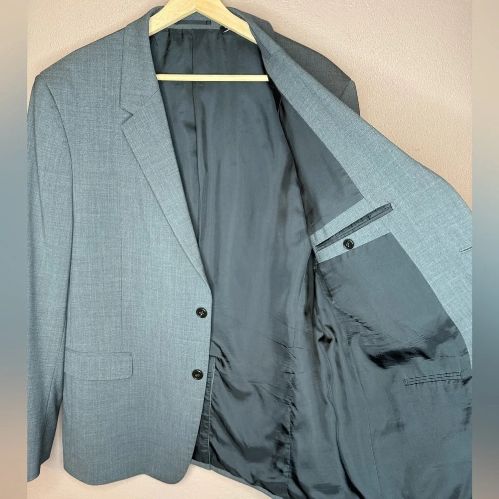 Theory Men's Chambers Blazer Suit Coat in Stretch Wool Medium Charcoal Size 46R